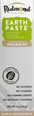 Redmond Earth Paste Toothpaste Unsweetened Spearmint - 4 Oz
