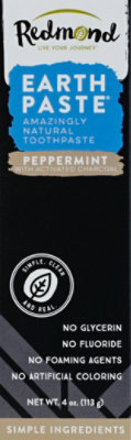 Redmond Earth Paste Toothpaste Peppermint With Activated Charcoal - 4 Oz - Image 2