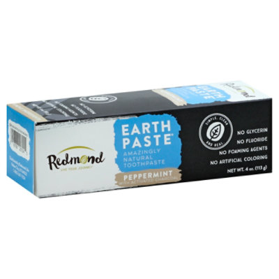 Redmond Earth Paste Toothpaste Peppermint With Activated Charcoal - 4 Oz - Image 1