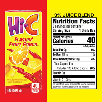 Hi-C Flashin Fruit Punch Cartons 6 Fl Oz 8 Pack - 48 Fl. Oz. - Image 4