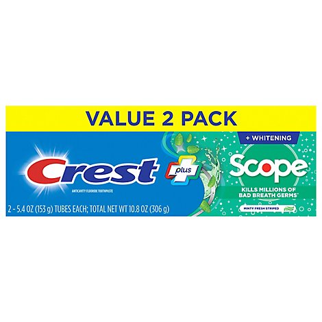 Crest Complete Plus Toothpaste +Whitening Scope Outlast Mint - 2-5.4 Oz