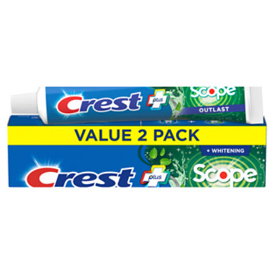 Crest Complete Plus Toothpaste +Whitening Scope Minty Fresh Striped - 2-5.4 Oz - Image 1