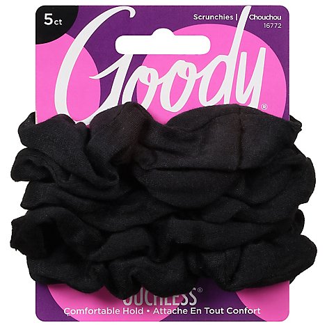 Goody Ouchless Scrunchie Black Medium - 5 Count