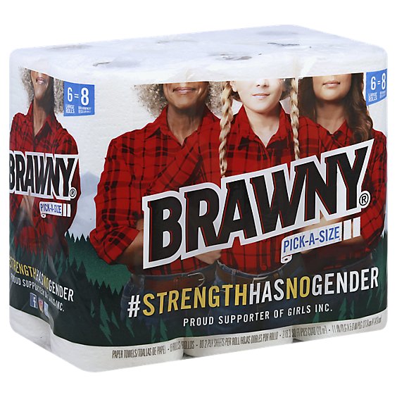 Brawny Paper Towels 2 Ply White Pick A Size - 6 Roll