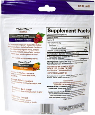 Quantum Therazinc Immune Support Lozenges Elderberry Raspberry - 18 Count - Image 5