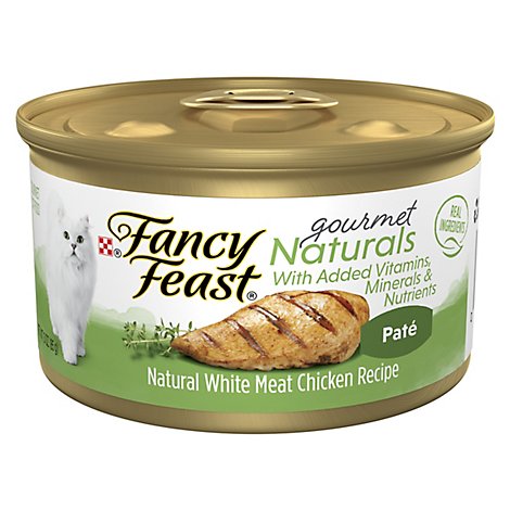 Fancy Feast Cat Food Wet Gourmet Naturals White Meat Chicken Pate - 3 Oz