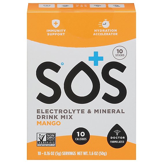 SOS Hydration Drink Mix Mango - 10-0.16 Oz