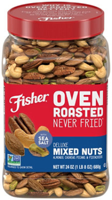 Fisher Nuts Mixed Oven Roasted Deluxe With Sea Salt - 24 Oz - Image 1