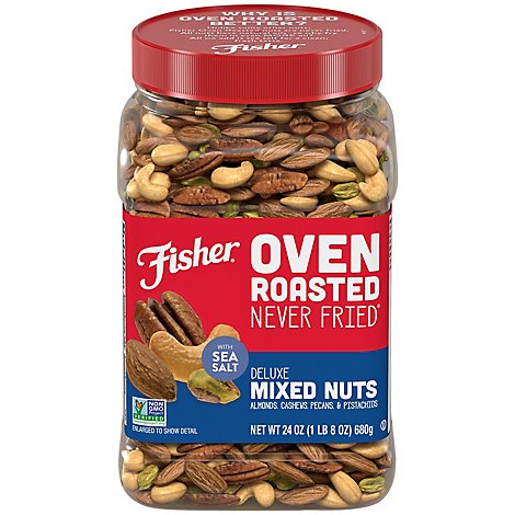 Fisher Nuts Mixed Oven Roasted Deluxe With Sea Salt - 24 Oz