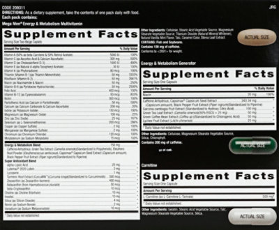 GNC Mens Energy & Metabolism Vitapak - 30 Count - Image 3