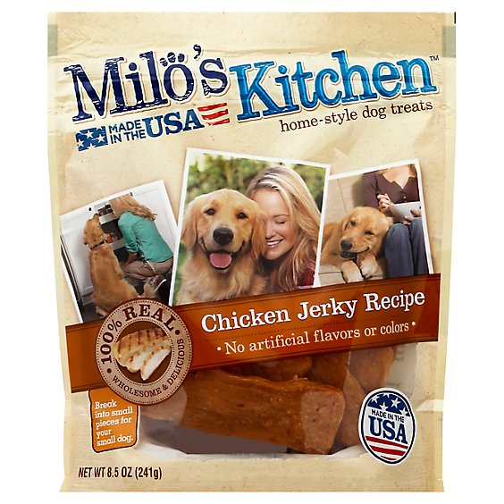 Milos Kitchen Dog Treats Home Style Chicken Jerky Recipe - 8.5 Oz