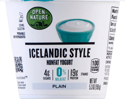 Open Nature Yogurt Icelandic Style Nonfat Plain - 5.3 Oz - Image 2
