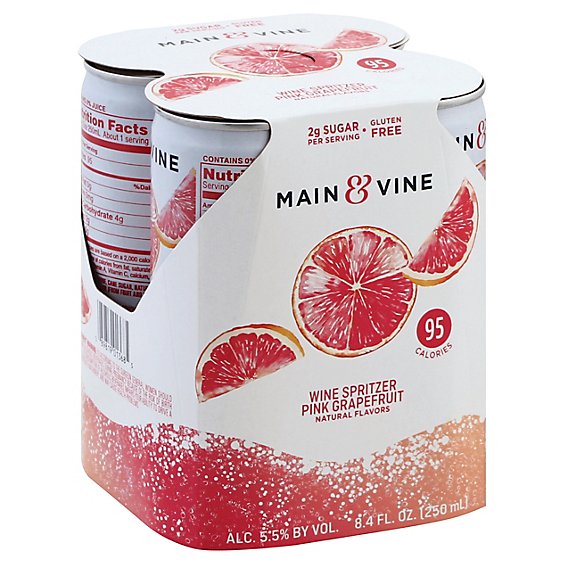 Beringer M&V Pink Grapefruit Cans Wine - 4-250 Ml