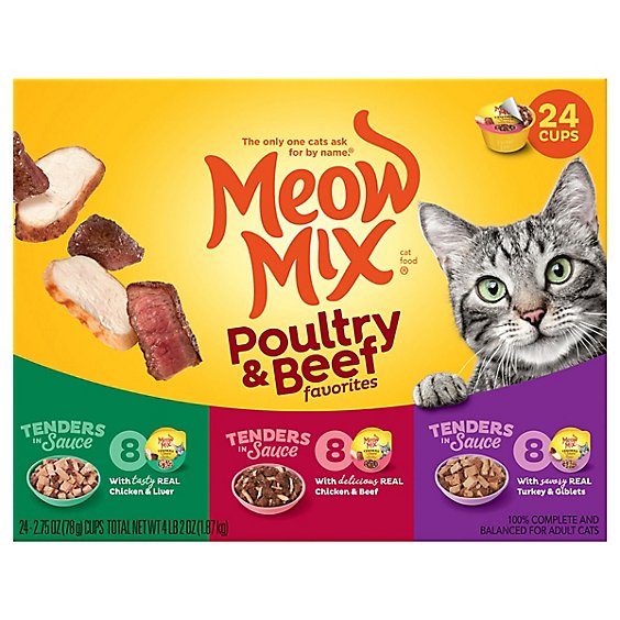Meow Mix Cat Food Poultry & Beef Variety Pack - 24-2.75 Oz