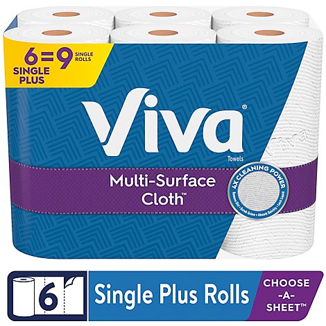 Viva Choose A Sheet Big Rolls Multi Surface Cloth Paper Towels- 6 Count