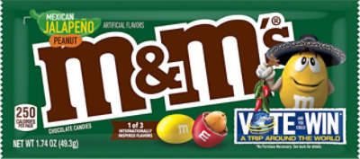 M&M's M&M'S Mexican Jalapeño Peanut Chocolate Candy Flavor Vote, 1.74 oz.