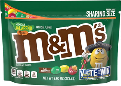 M&Ms Mexican Jalapeño Peanut Chocolate Candy Flavor Vote Sharing Size 9.6 Oz