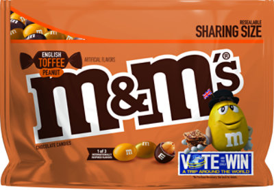M&Ms English Toffee Peanut Chocolate Flavor Vote Candy Sharing Size 9.6 Oz