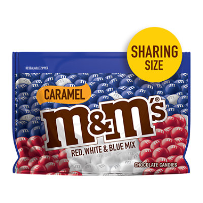 M&M'S Red, White & Blue Patriotic Caramel Chocolate Candy, 9.6