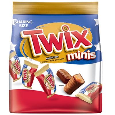 Twix Caramel Red White & Blue Minis Size Patriotic Chocolate Candy 9.7 Oz