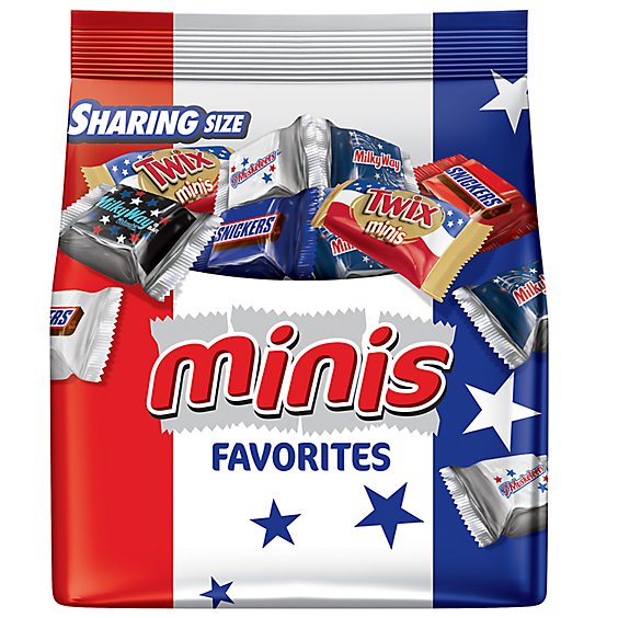 Snickers Twix 3 Musketeers & Milky Way Red White & Blue Patriotic Minis Variety Mix 8.9 Oz
