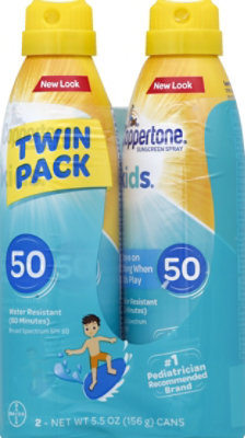 Coppertone Kids Sunscreen Spray Broad Spectrum SPF 50 Twin Pack - 2-5.5 Fl. Oz. - Image 2