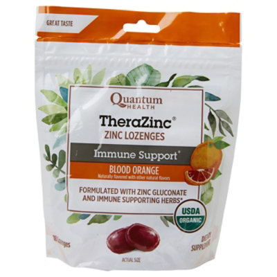 Quantum Therazinc Immune Support Lozenges Blood Orange - 18 Count