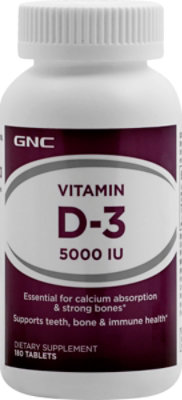 GNC Vitamin D 5000 - 180 Count - Image 2