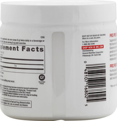 GNC L Glutamine Pro Performance Unflavored - 7.94 Oz - Image 3