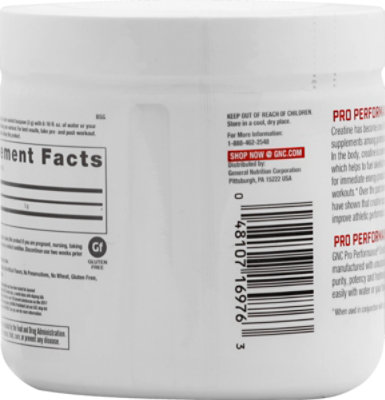 GNC Creatine Monohydrate Pro Performance Unflavored - 8.82 Oz - Image 3