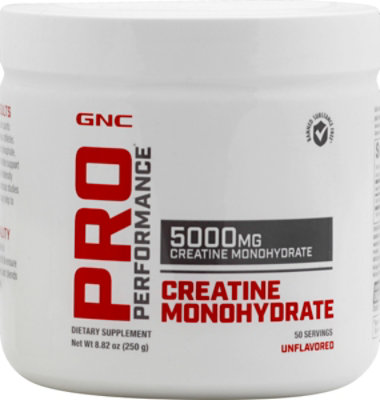 GNC Creatine Monohydrate Pro Performance Unflavored - 8.82 Oz - Image 2