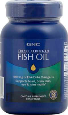 GNC Triple Strength Fish Oil 60ct - 60 Count - Image 2
