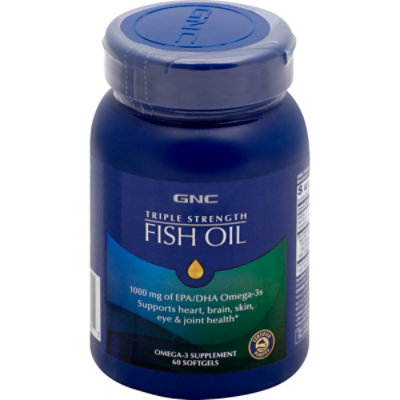 GNC Triple Strength Fish Oil 60ct - 60 Count - Image 1