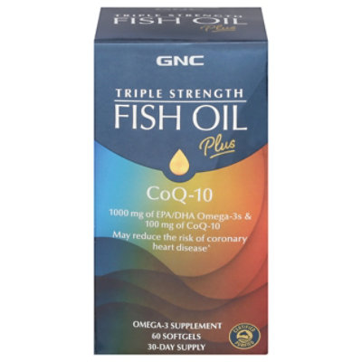 GNC Triple Strength Fish  Coq12 - 60 Count - Image 1