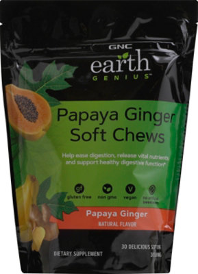 GNC Earth Genius Papaya Ginger Chews - 30 Count - Image 2
