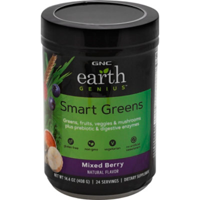 GNC Earth Genius Smart Greens Berry - 14.4 Oz - Image 1