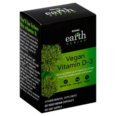 GNC Earth Genius Whole Food Vitamin D - 60 Count - Image 1