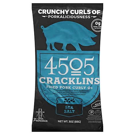 4505 Cracklins Fried Pork Curly Qs Sea Salt - 3 Oz