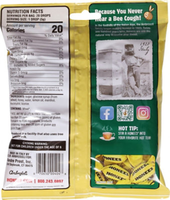 Honees Cough Drops Honey Menthol - 20 Count - Image 6