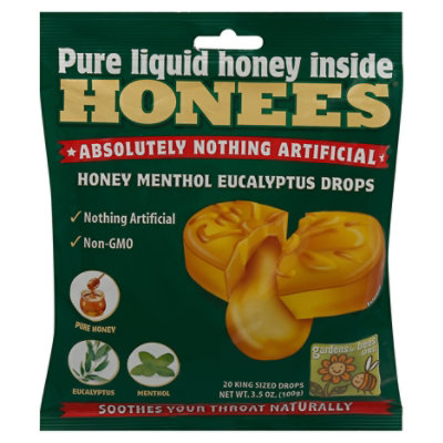 Honees Cough Drops Honey Menthol - 20 Count