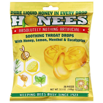 Honees Cough Drops Honey Lemon Menthol - 20 Count - Image 3