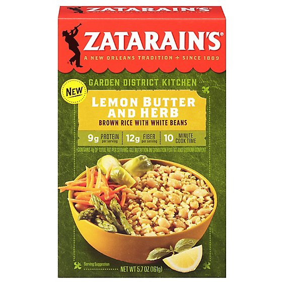 Zatarains Garden District Kitchen Brown Rice Lemon Butter And Herb - 5.7 Oz