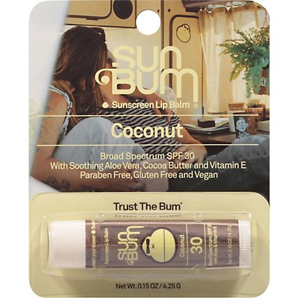 Sun Bum Sunscreen Lip Balm Broad Spectrum SPF 30 Coconut - 0.15 Oz - Image 2