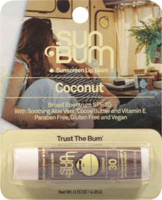 Sun Bum Sunscreen Lip Balm Broad Spectrum SPF 30 Coconut - 0.15 Oz - Image 2