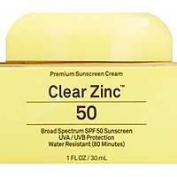 Sun Bum Clear Zinc Sunscreen Cream Premium Broad Spectrum SPF 50 - 1 Fl. Oz. - Image 2