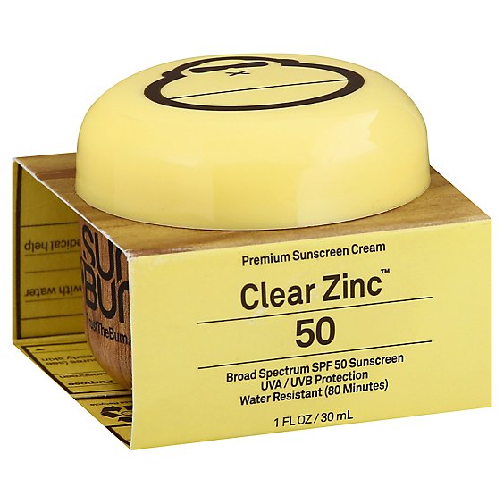 Sun Bum Clear Zinc Sunscreen Cream Premium Broad Spectrum SPF 50 - 1 Fl. Oz.