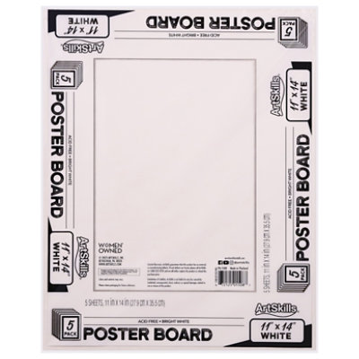ArtSkills Poster Boards White 11 Inch x 14 Inch - 5 Count