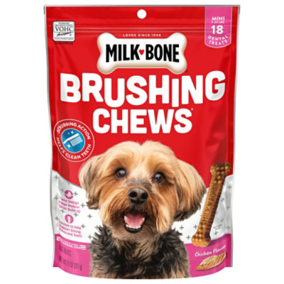 Milk-Bone Brushing Chews Dental Treats Daily Mini 18 Count - 7.1 Oz