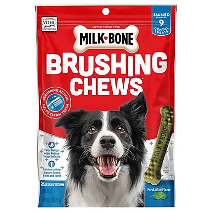 Milk-Bone Brushing Chews Dental Treats Daily Fresh Breath Small/Medium 9 Count - 7.1 Oz - Image 3