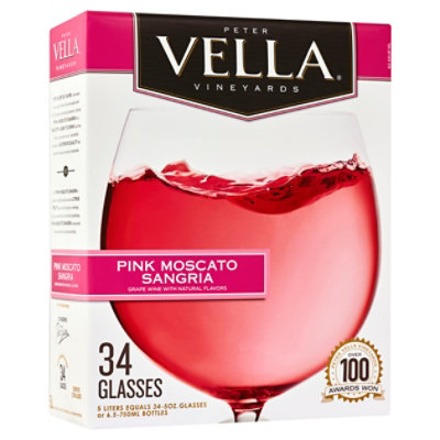 Peter Vella Pink Moscato Sangria Wine - 5 Liter - Image 1